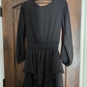 Pink Lily Black Long Sleeve Dress
